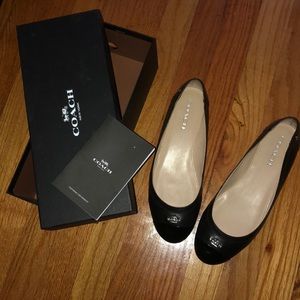 Coach Jimla leather black flats
